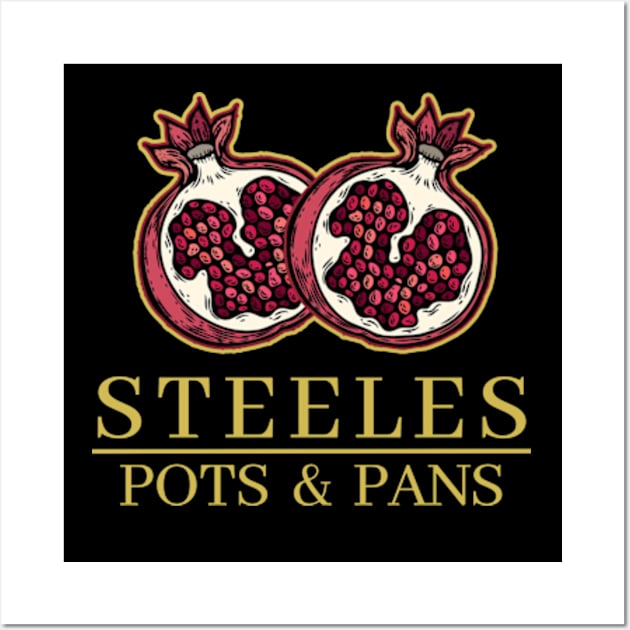 STEELES POTS AND PANS, POMEGRANATE Wall Art by DarkStile